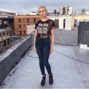 Free People CRVY Lovers Knot High Rise Lace Up Skinny Jeans